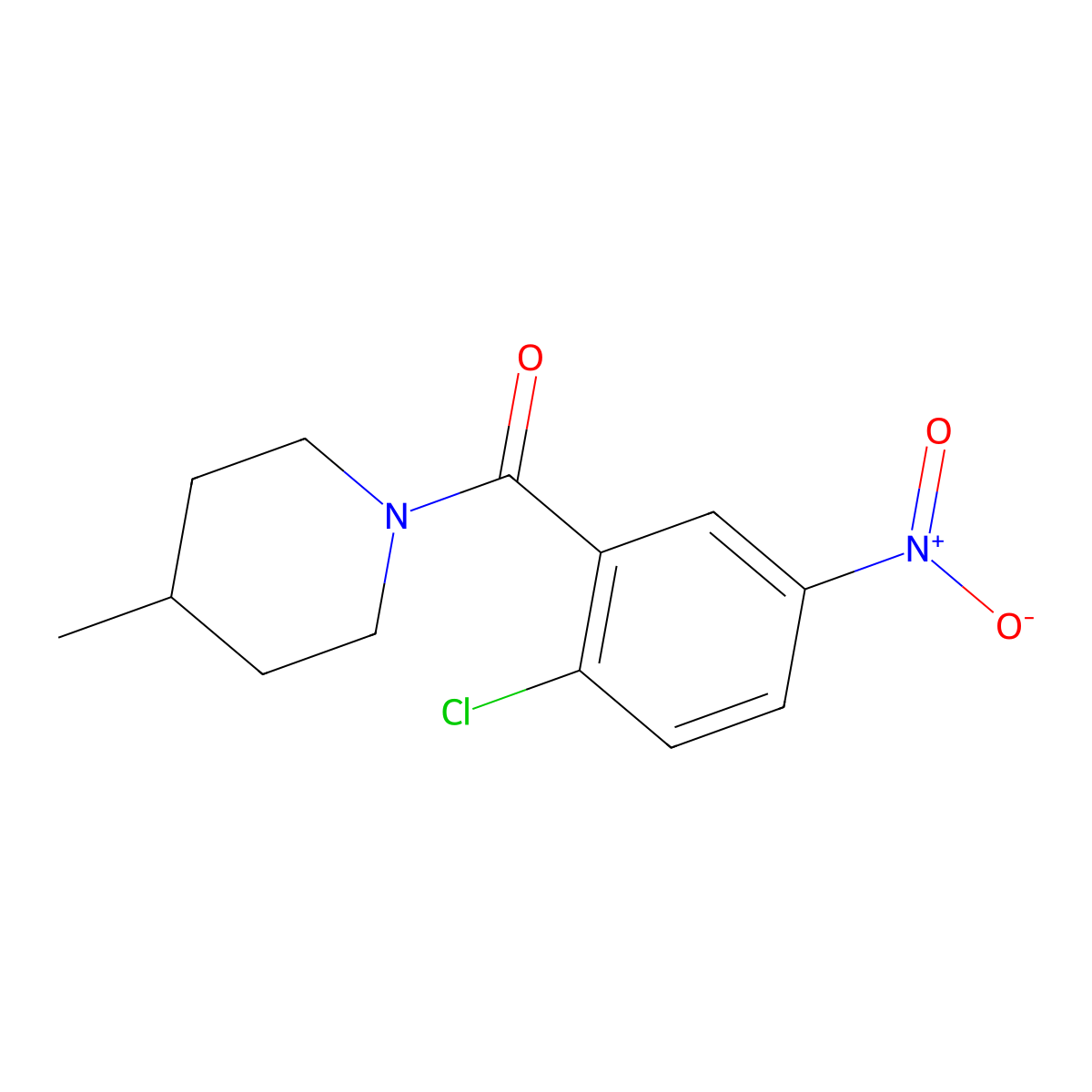 2-Chloro-5-nitrophenyl 4-methylpiperidyl ketone molecular structure, CAS 282104-37-4
