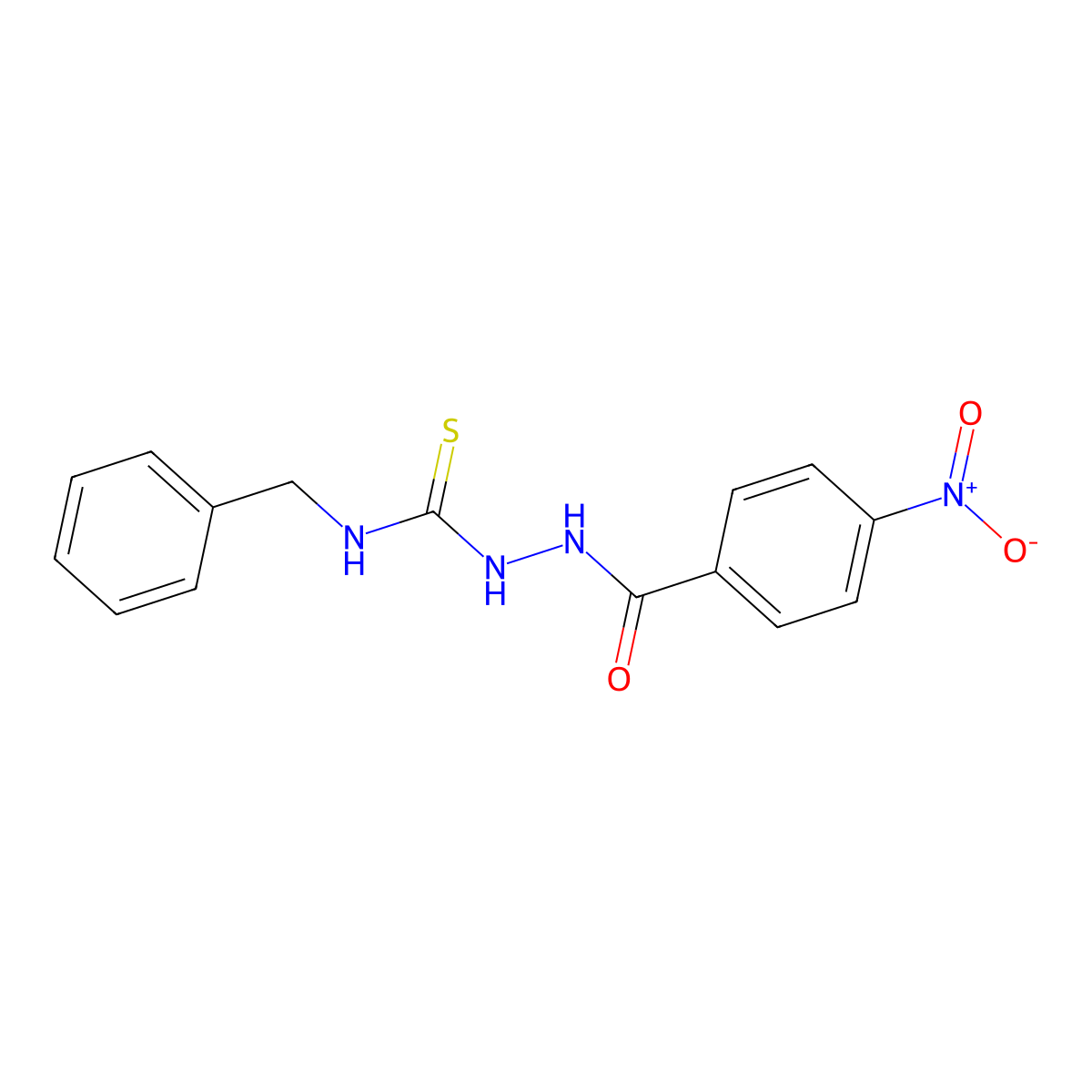 N-Benzyl-2-(4-nitrobenzoyl)hydrazinecarbothioamide molecular structure, CAS 282104-46-5