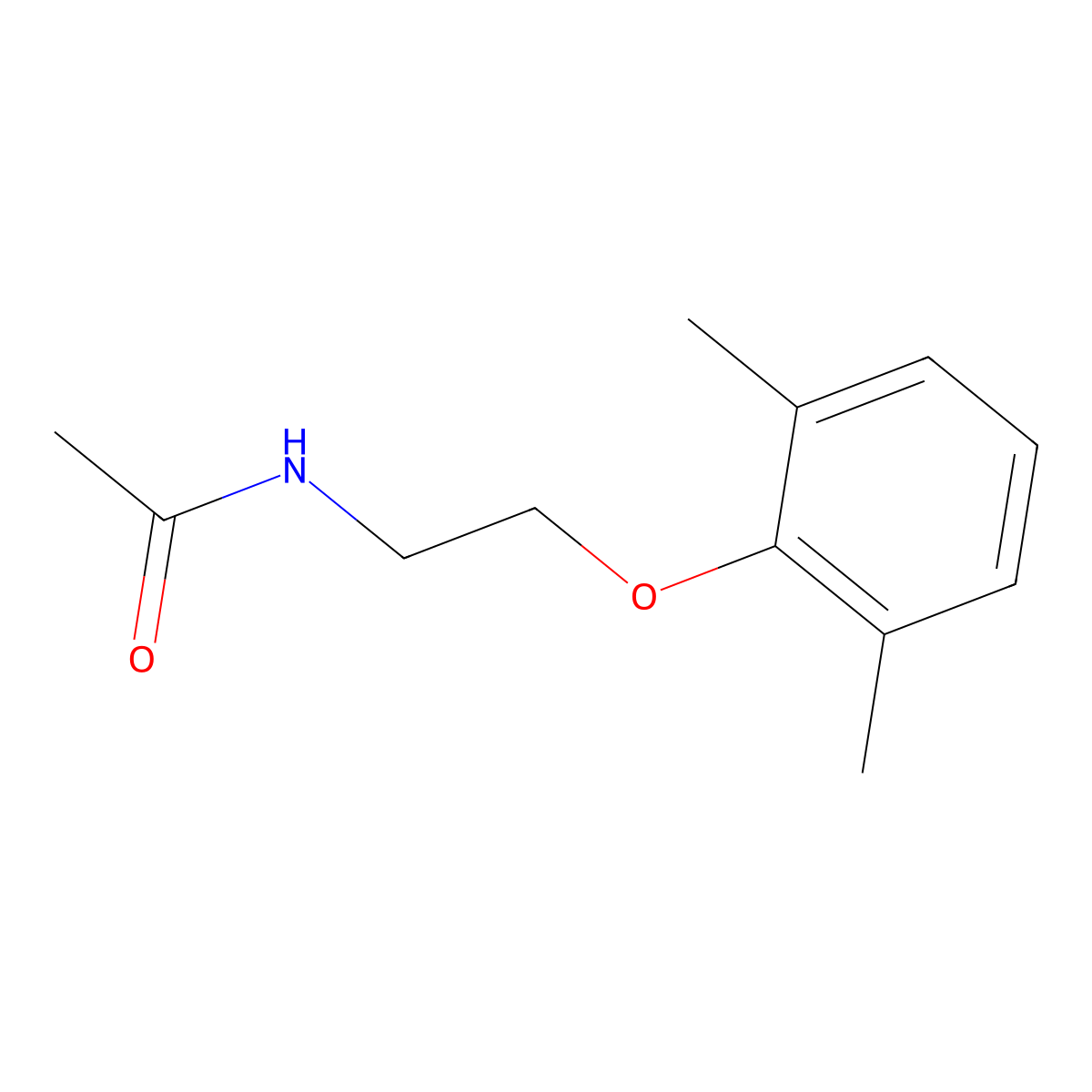 N-(2-(2,6-Dimethylphenoxy)ethyl)acetamide molecular structure, CAS 282104-55-6