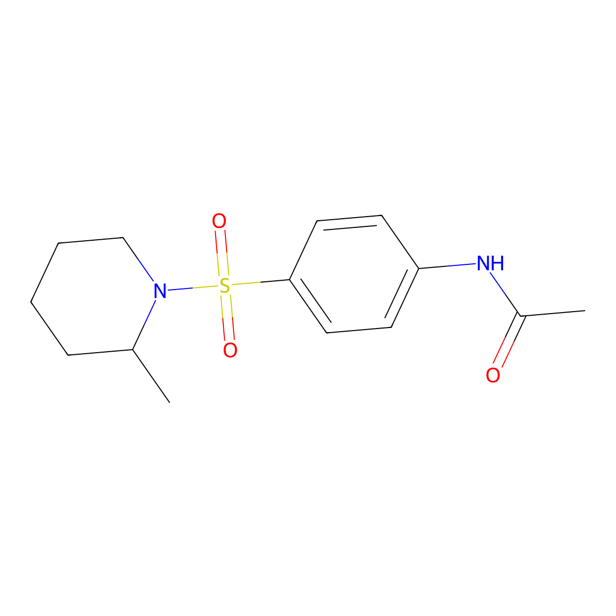 N-{4-[(2-methylpiperidin-1-yl)sulfonyl]phenyl}acetamide molecular structure, CAS 282104-66-9
