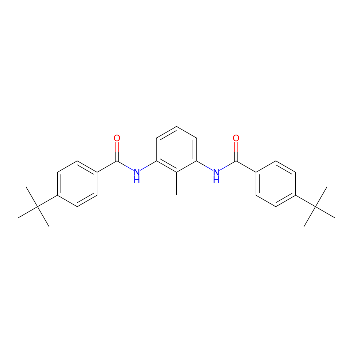 4-Tert-butyl-N-(3-((4-tert-butylbenzoyl)amino)-2-methylphenyl)benzamide molecular structure, CAS 282104-91-0