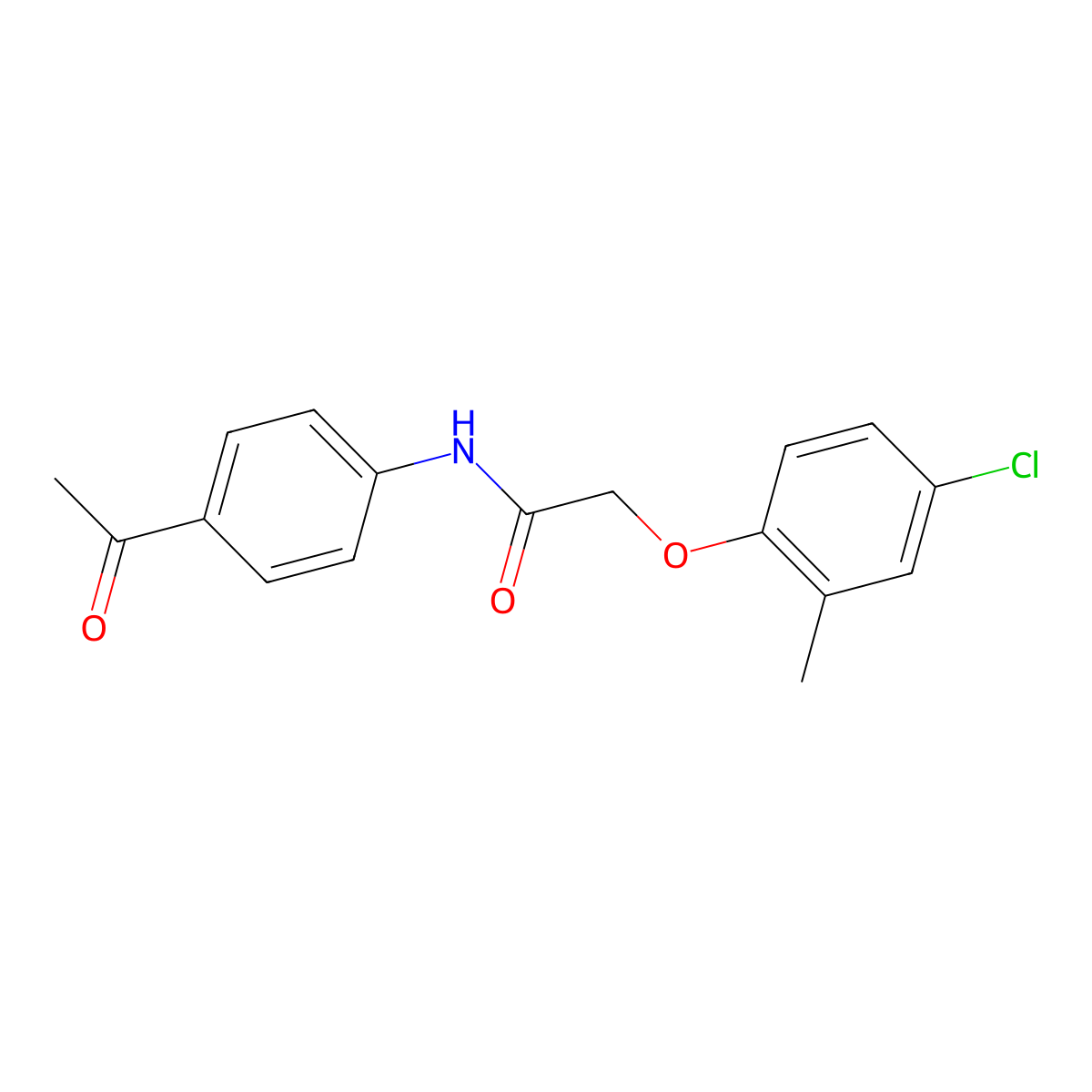 N-(4-acetylphenyl)-2-(4-chloro-2-methylphenoxy)acetamide molecular structure, CAS 282104-93-2