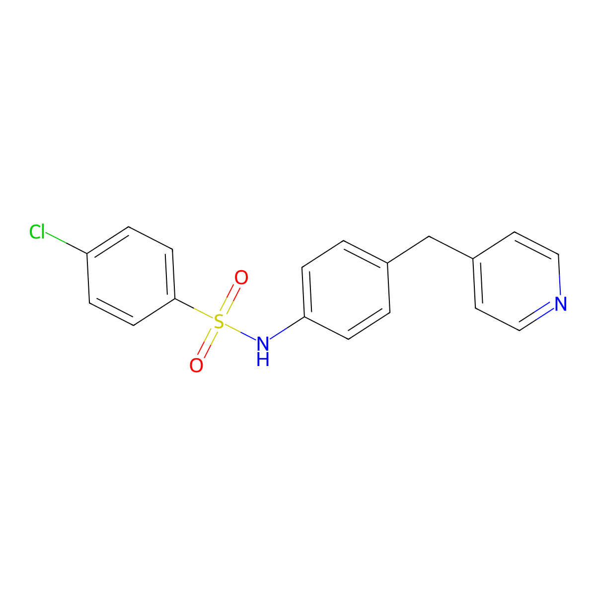 4-chloro-N-[4-(pyridin-4-ylmethyl)phenyl]benzenesulfonamide molecular structure, CAS 282104-97-6