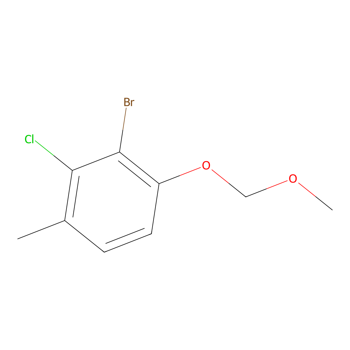 2-Bromo-3-chloro-1-(methoxymethoxy)-4-methylbenzene molecular structure, CAS 2821063-89-0