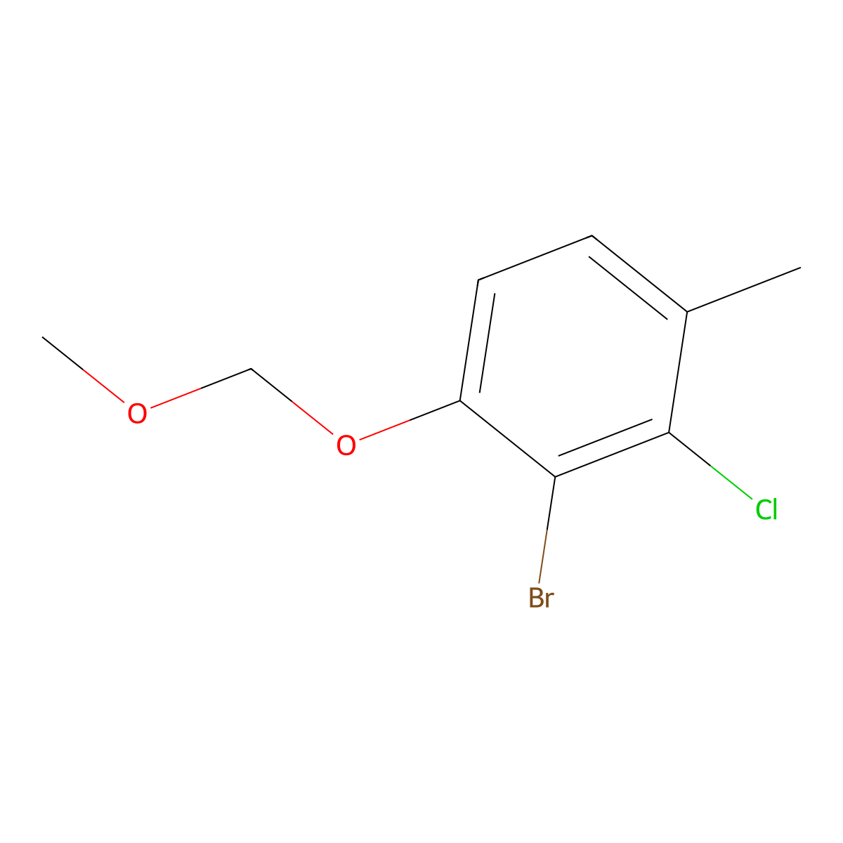2-Bromo-3-chloro-1-(methoxymethoxy)-4-methylbenzene molecular structure, CAS 2821063-89-0