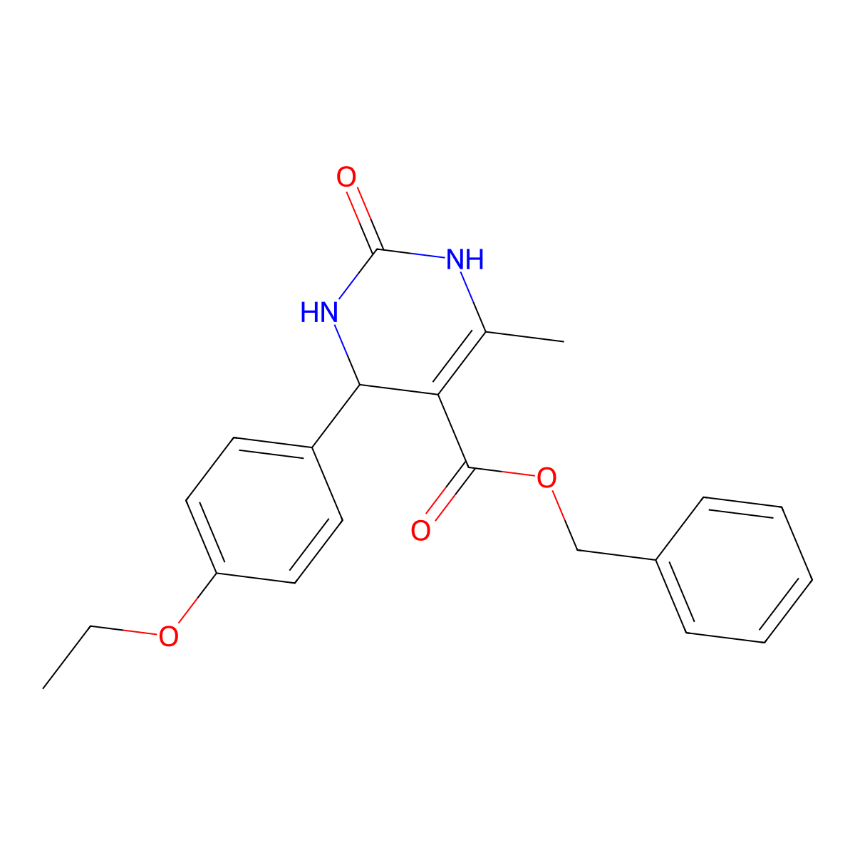 Benzyl 4-(4-ethoxyphenyl)-6-methyl-2-oxo-1,2,3,4-tetrahydropyrimidine-5-carboxylate molecular structure, CAS 282108-44-5