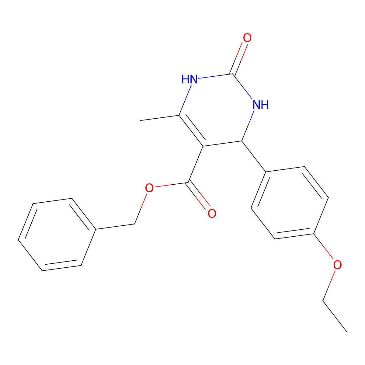 Benzyl 4-(4-ethoxyphenyl)-6-methyl-2-oxo-1,2,3,4-tetrahydropyrimidine-5-carboxylate molecular structure, CAS 282108-44-5
