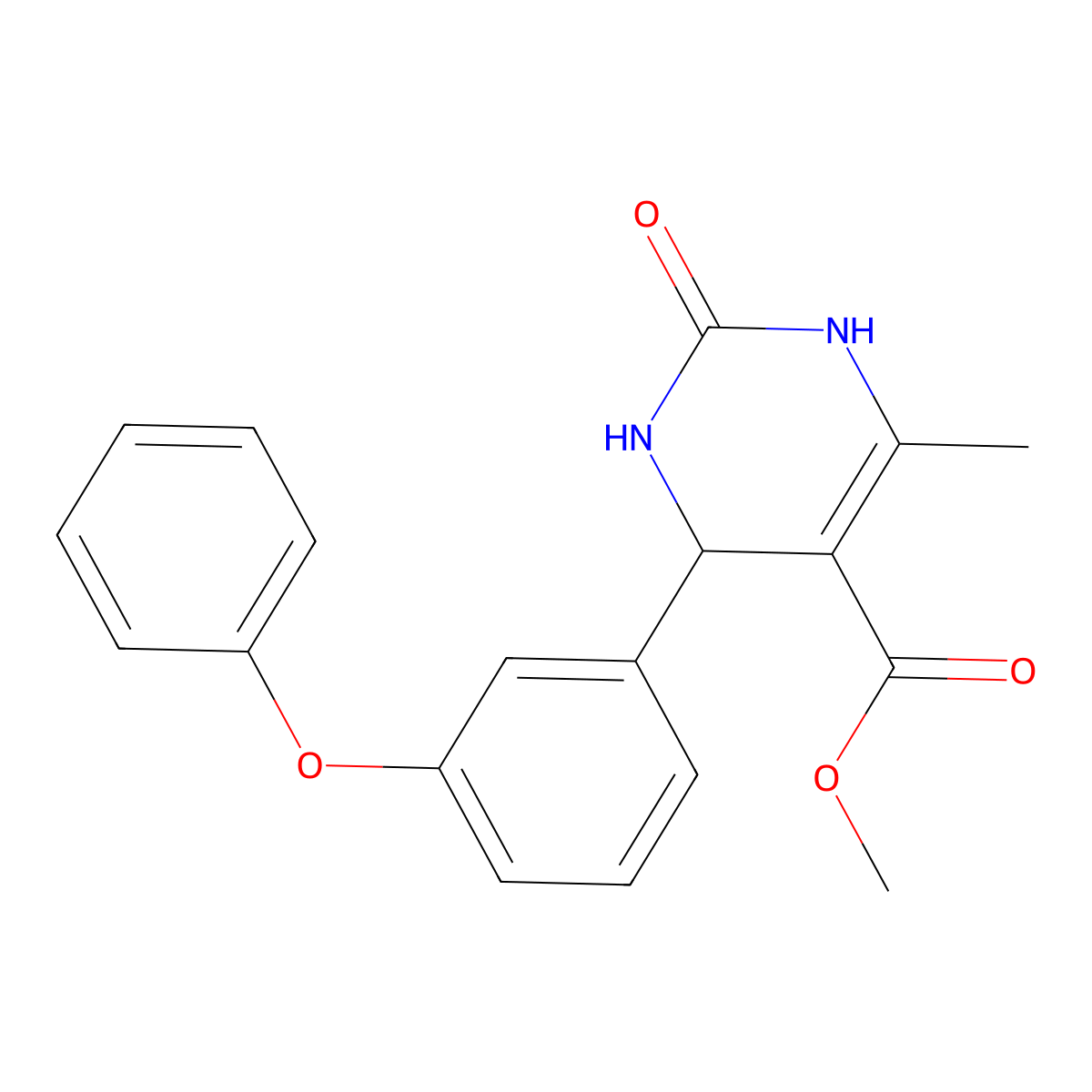 Methyl 6-methyl-2-oxo-4-(3-phenoxyphenyl)-1,2,3,4-tetrahydropyrimidine-5-carboxylate molecular structure, CAS 282108-65-0