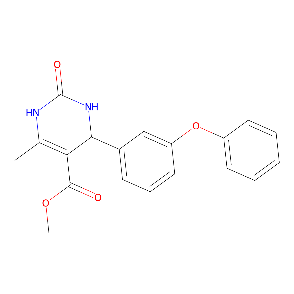 Methyl 6-methyl-2-oxo-4-(3-phenoxyphenyl)-1,2,3,4-tetrahydropyrimidine-5-carboxylate molecular structure, CAS 282108-65-0