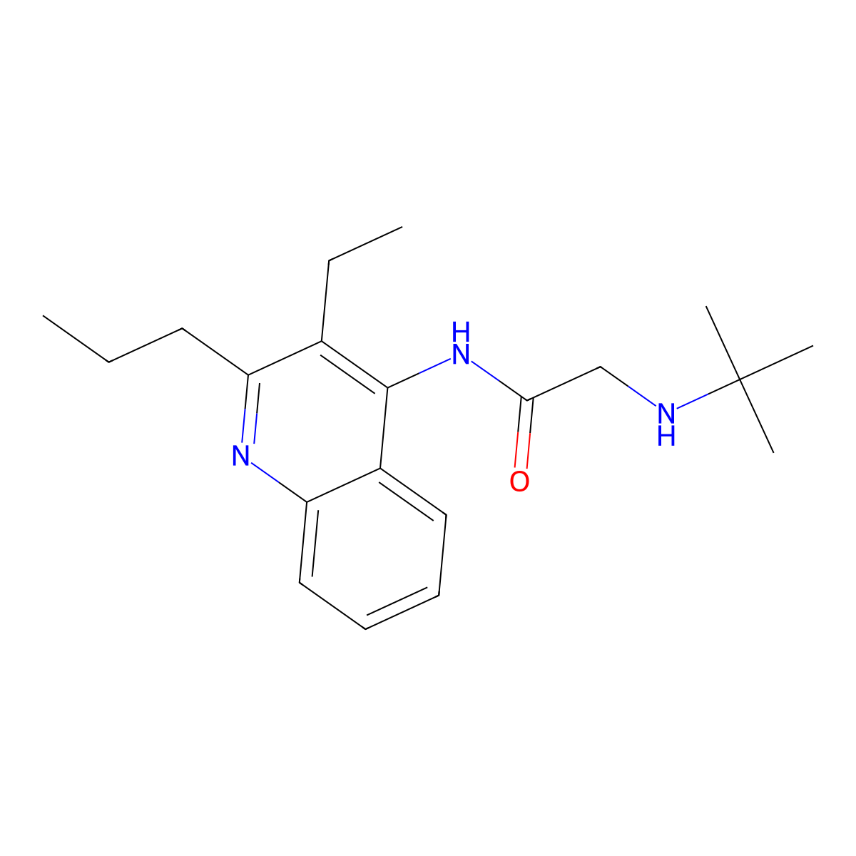 N~2~-tert-butyl-N-(3-ethyl-2-propylquinolin-4-yl)glycinamide molecular structure, CAS 282108-66-1