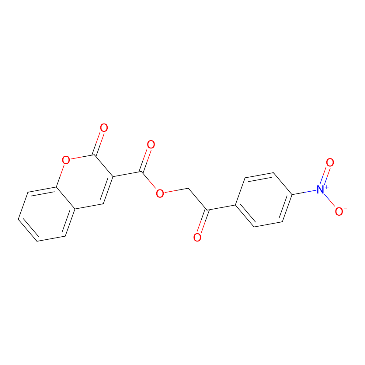 2-(4-nitrophenyl)-2-oxoethyl 2-oxo-2H-chromene-3-carboxylate molecular structure, CAS 282108-73-0
