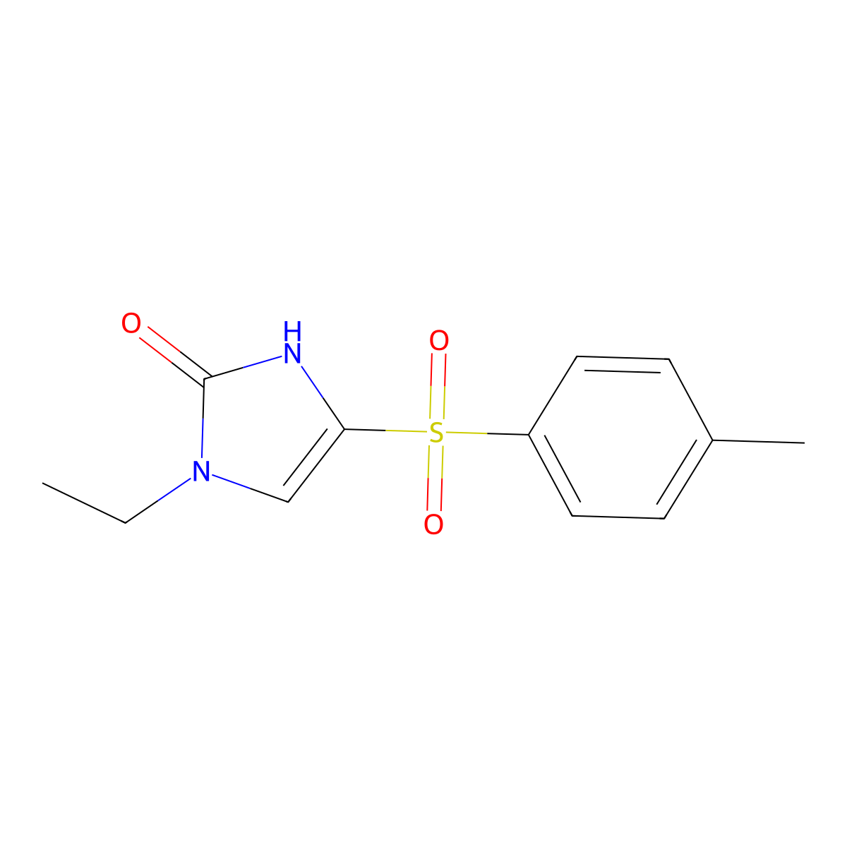 1-ethyl-4-[(4-methylphenyl)sulfonyl]-1,3-dihydro-2H-imidazol-2-one molecular structure, CAS 282109-01-7