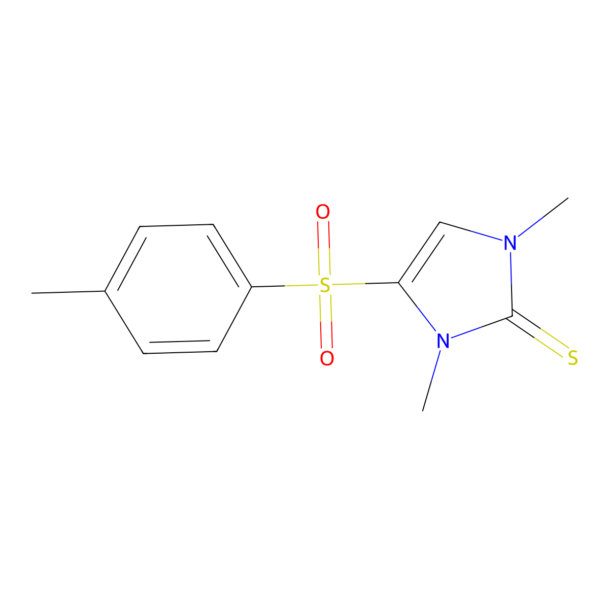1,3-dimethyl-4-[(4-methylphenyl)sulfonyl]-1,3-dihydro-2H-imidazole-2-thione molecular structure, CAS 282109-03-9