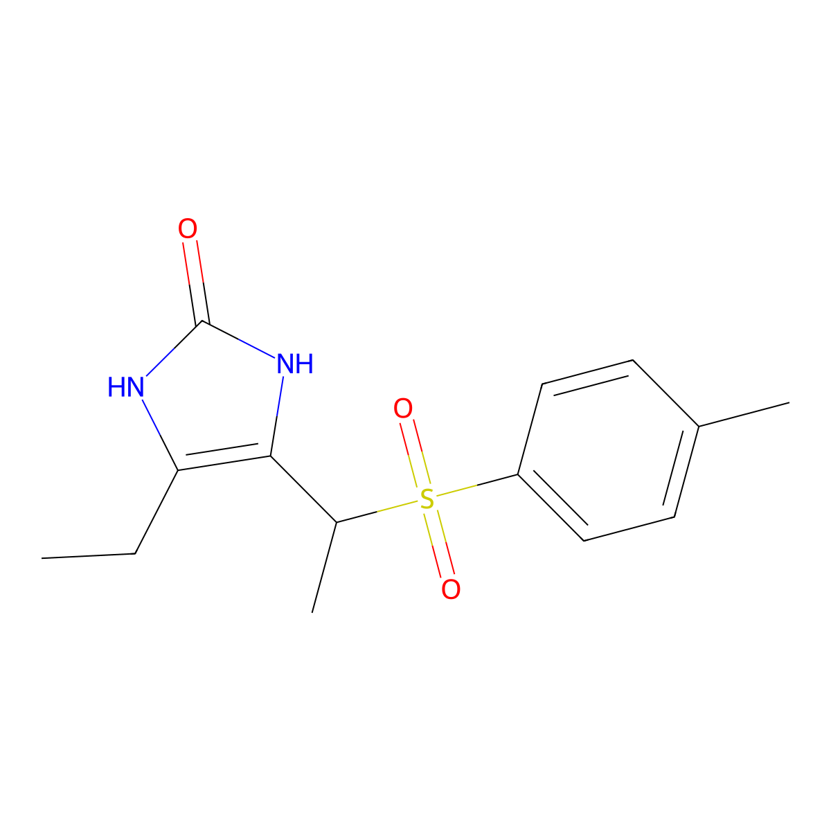 4-ethyl-5-{1-[(4-methylphenyl)sulfonyl]ethyl}-1,3-dihydro-2H-imidazol-2-one molecular structure, CAS 282109-06-2