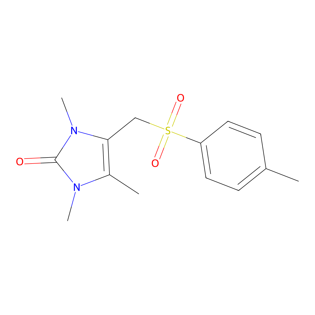 1,3,4-trimethyl-5-{[(4-methylphenyl)sulfonyl]methyl}-1,3-dihydro-2H-imidazol-2-one molecular structure, CAS 282109-07-3