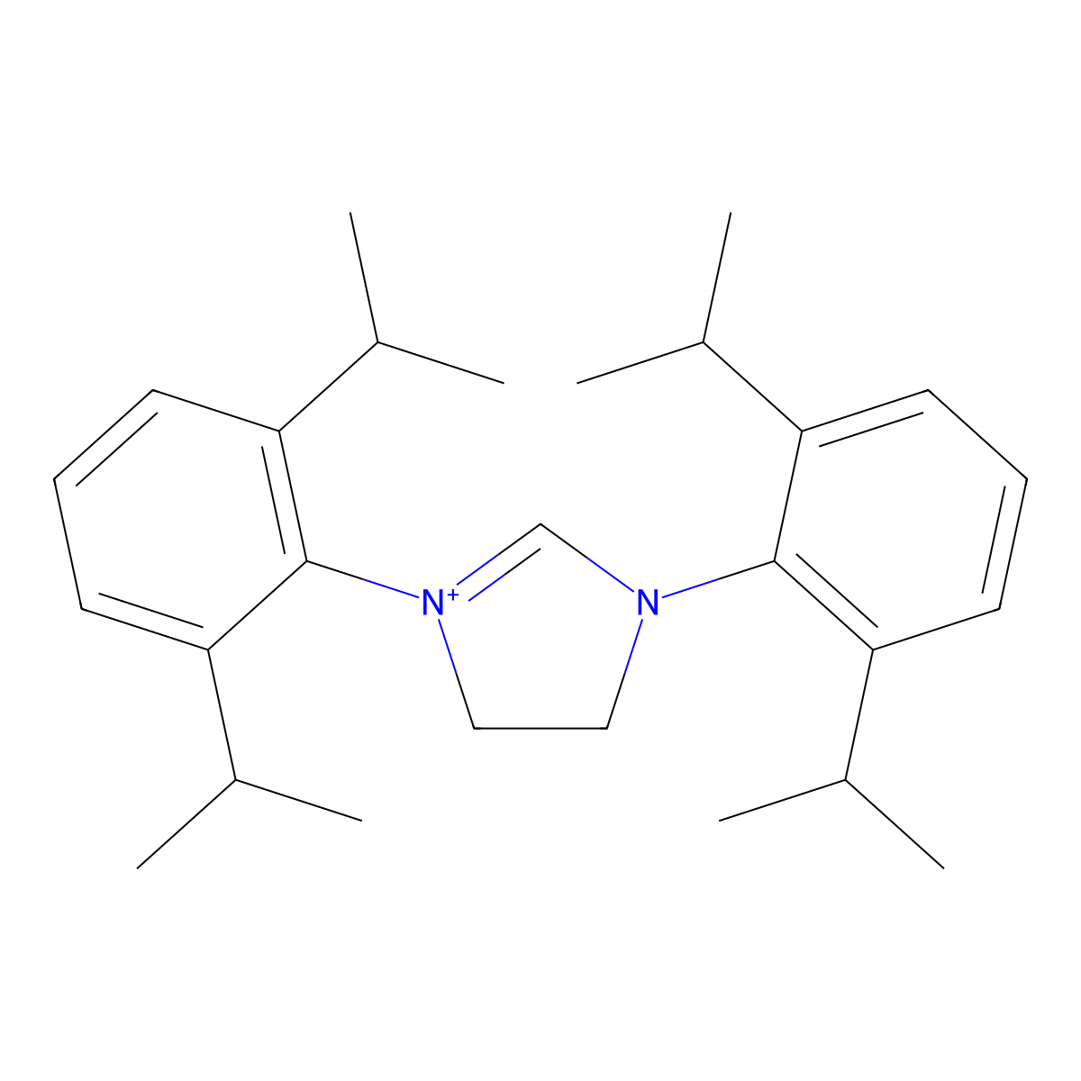1,3-bis(2,6-diisopropylphenyl)-4,5-dihydro-1H-imidazol-3-ium molecular structure, CAS 282109-82-4