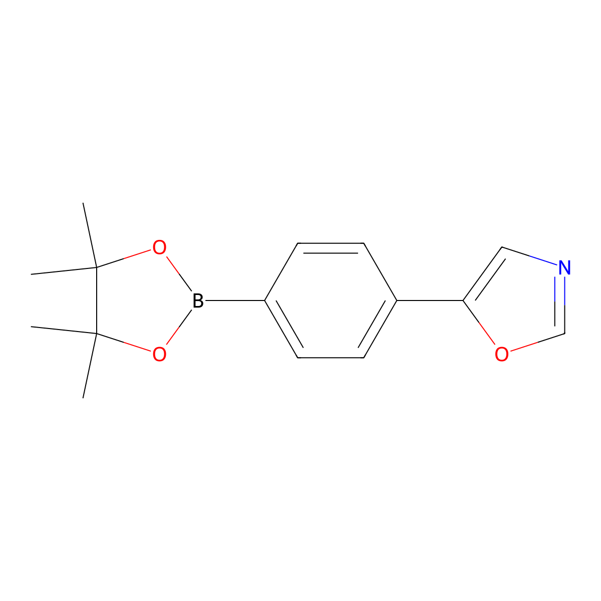 5-(4-(4,4,5,5-Tetramethyl-1,3,2-dioxaborolan-2-YL)phenyl)oxazole molecular structure, CAS 282117-22-0