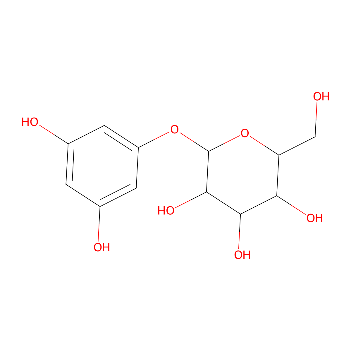 3,5-Dihydroxyphenyl beta-D-glucopyranoside molecular structure, CAS 28217-60-9