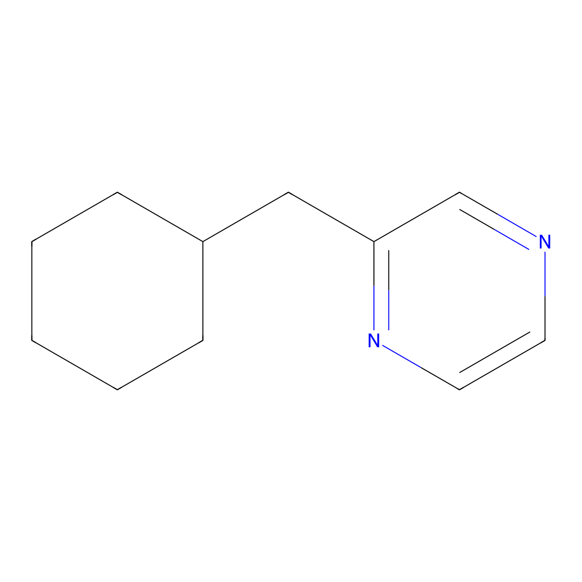 (Cyclohexylmethyl)pyrazine molecular structure, CAS 28217-92-7