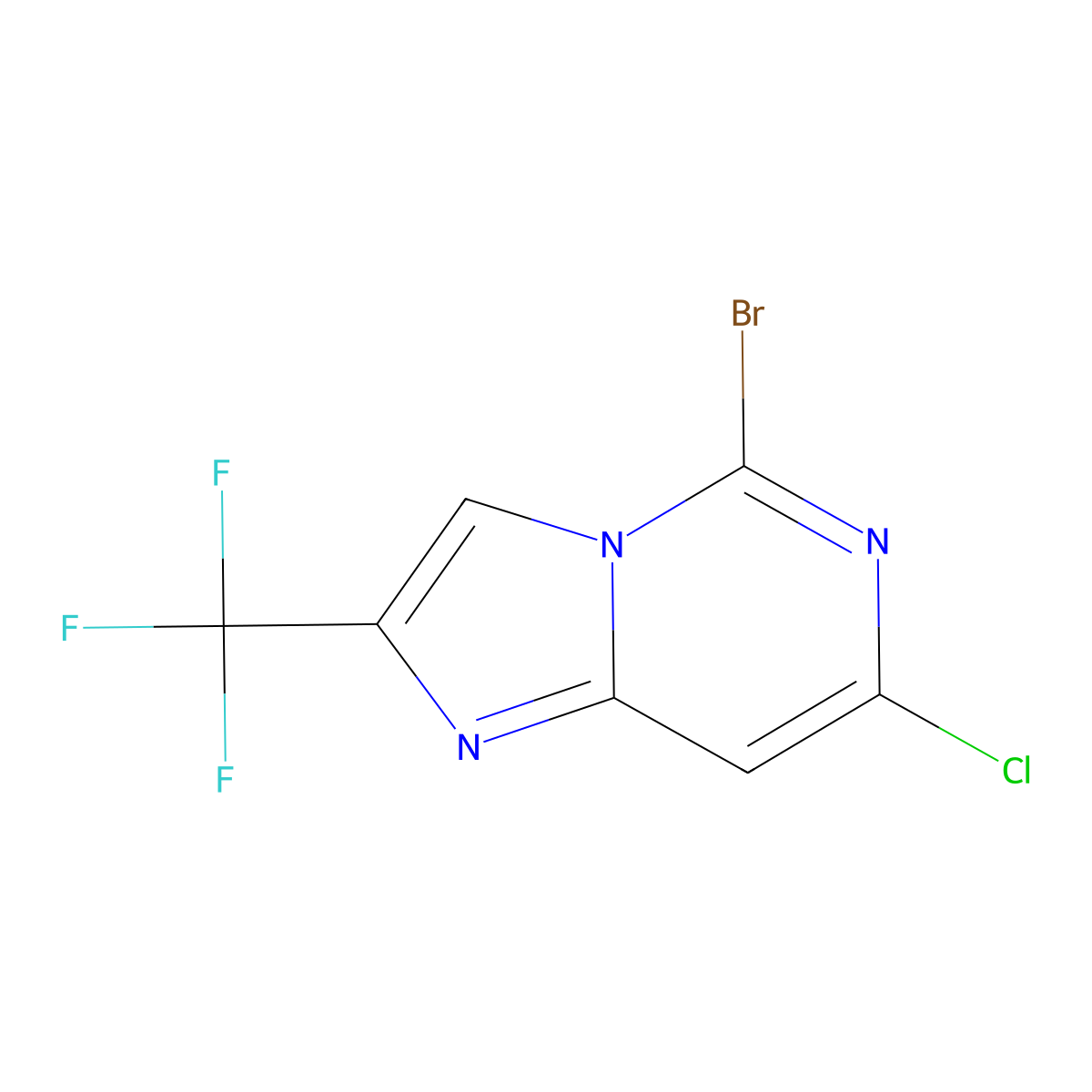 5-Bromo-7-chloro-2-(trifluoromethyl)imidazo[1,2-c]pyrimidine molecular structure, CAS 2821786-21-2