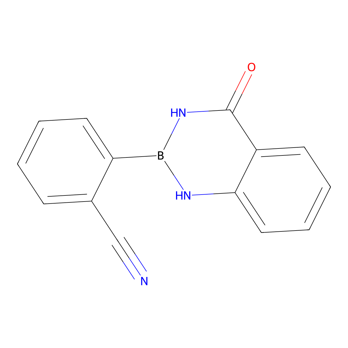2-(4-Oxo-3,4-dihydrobenzo[d][1,3,2]diazaborinin-2(1H)-yl)benzonitrile molecular structure, CAS 2821800-52-4