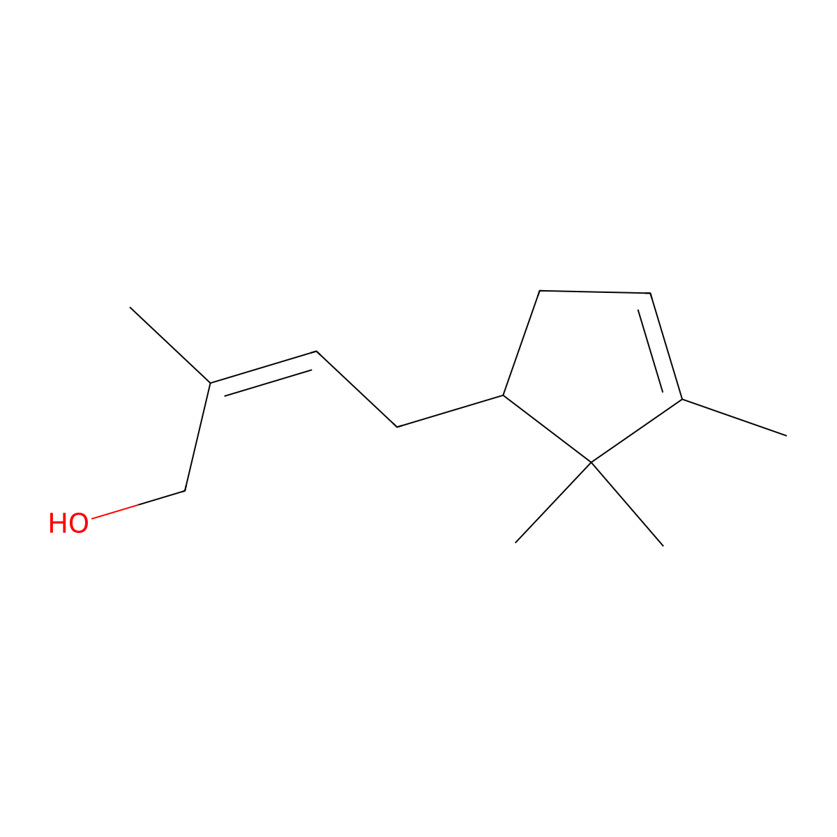 2-Buten-1-ol, 2-methyl-4-(2,2,3-trimethyl-3-cyclopenten-1-yl)- molecular structure, CAS 28219-60-5