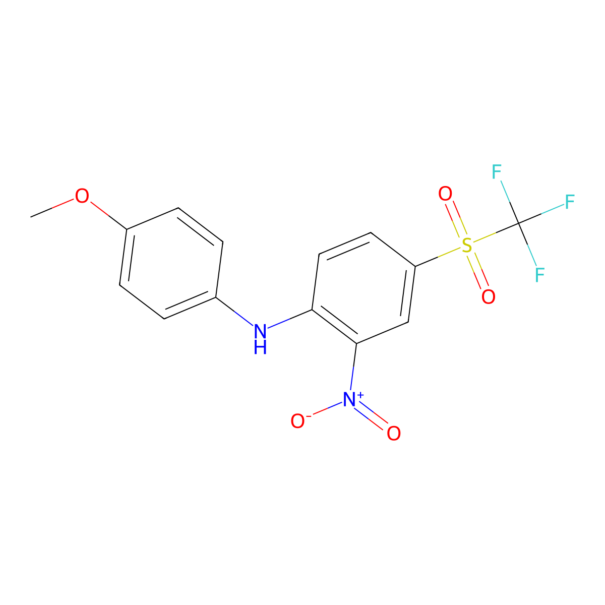 N-(4-methoxyphenyl)-2-nitro-4-(trifluoromethylsulfonyl)aniline molecular structure, CAS 2822-14-2