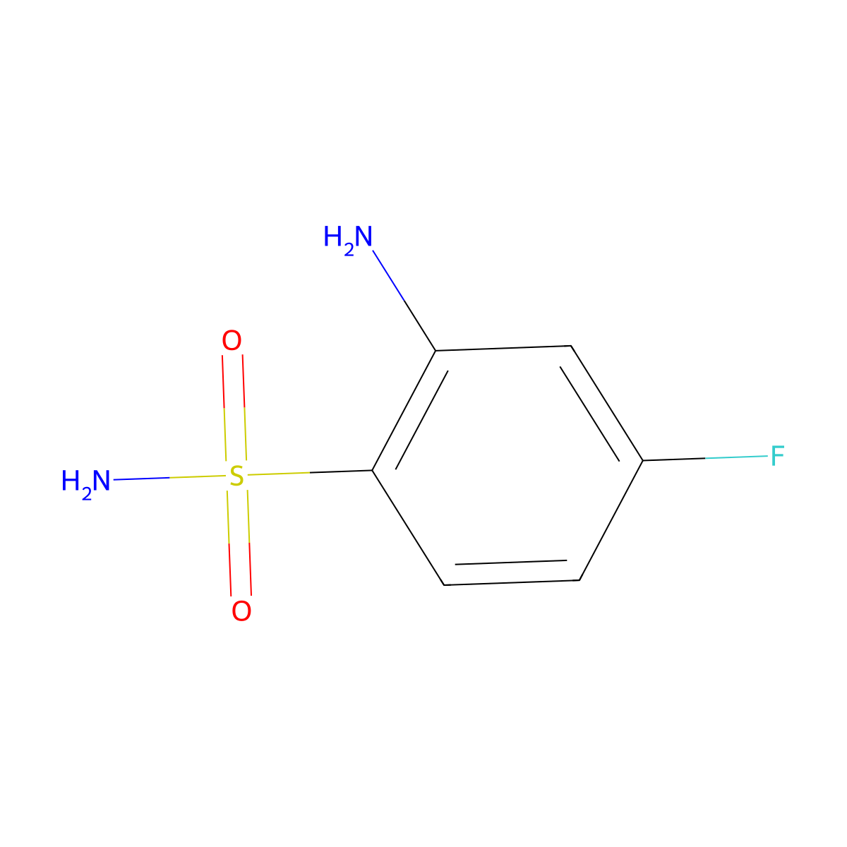 2-Amino-4-fluorobenzenesulfonamide molecular structure, CAS 2822-72-2