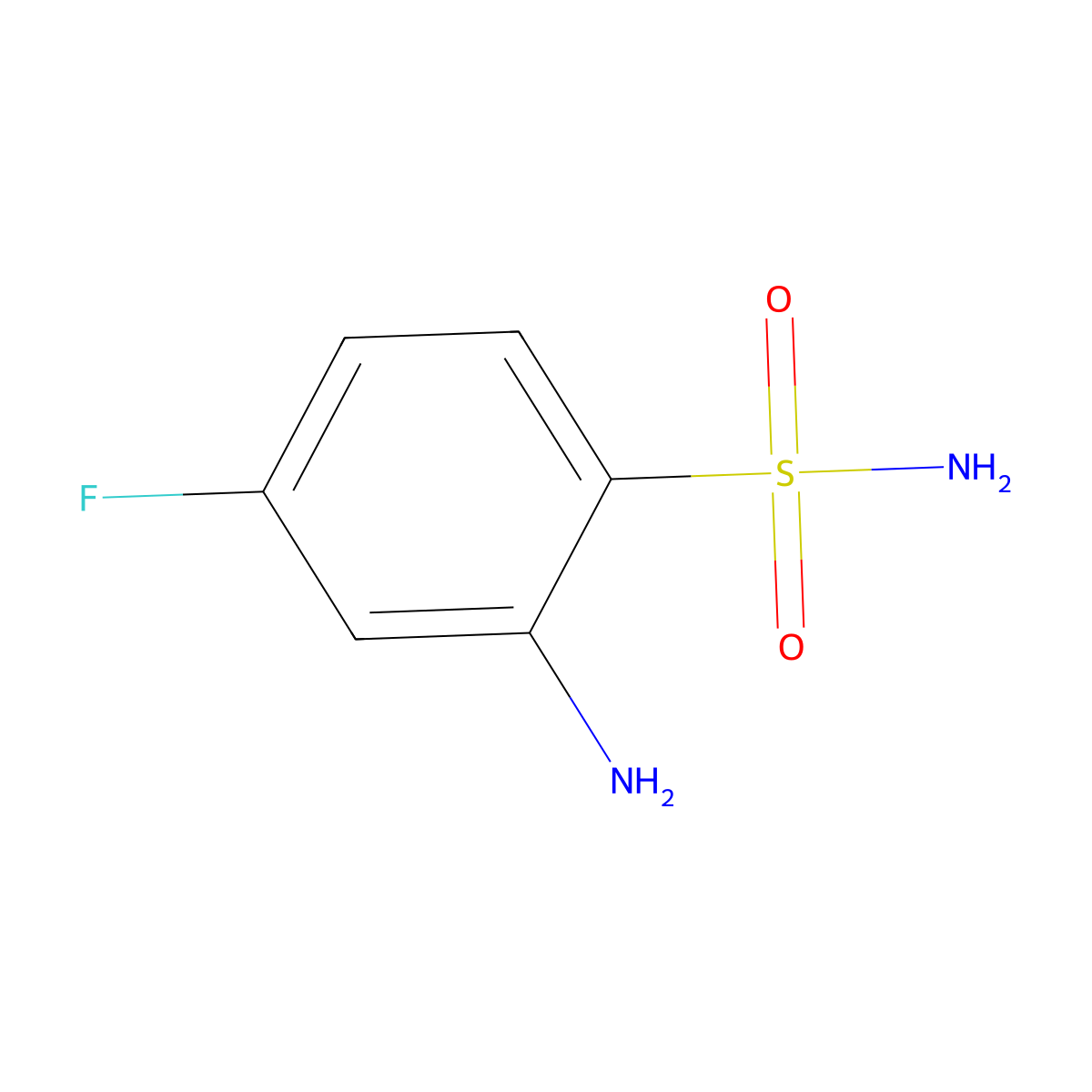 2-Amino-4-fluorobenzenesulfonamide molecular structure, CAS 2822-72-2