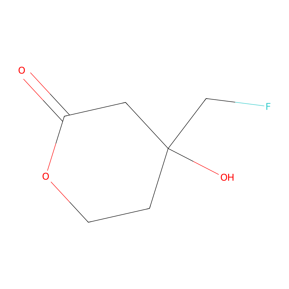 6-Fluoromevalonolactone molecular structure, CAS 2822-77-7