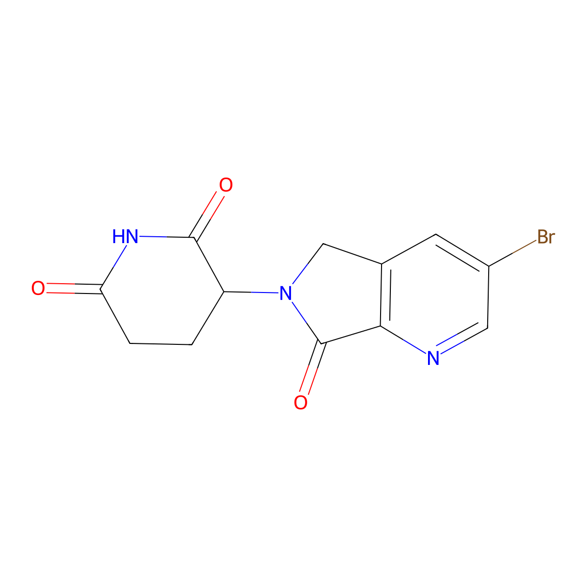 3-(3-bromo-7-oxo-5,7-dihydro-6H-pyrrolo[3,4-b]pyridin-6-yl)piperidine-2,6-dione molecular structure, CAS 2822133-41-3