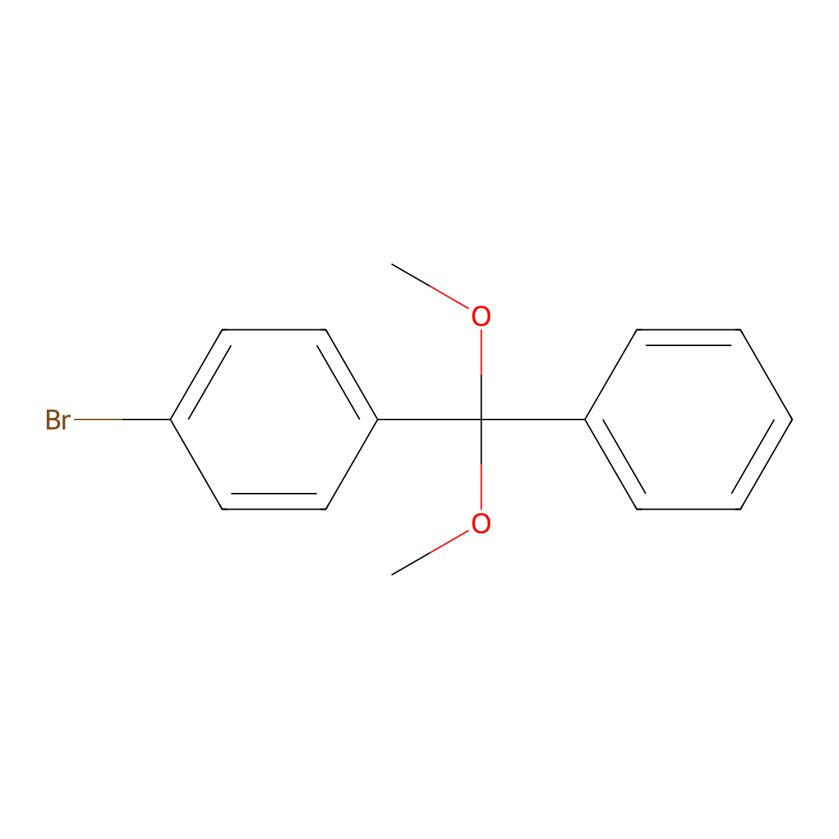 1-Bromo-4-(dimethoxy(phenyl)methyl)benzene molecular structure, CAS 28225-70-9