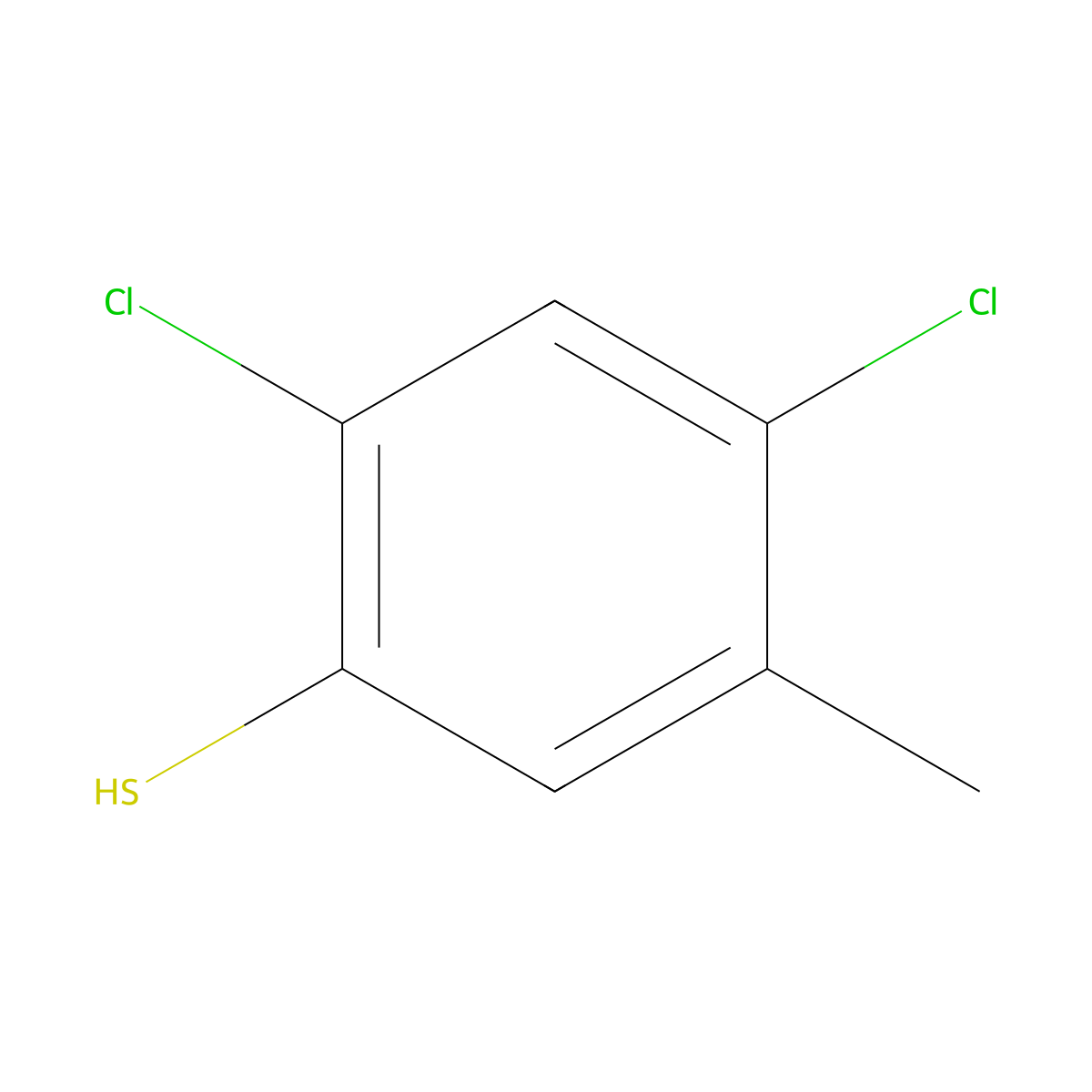2,4-Dichloro-5-methylthiophenol molecular structure, CAS 28225-88-9