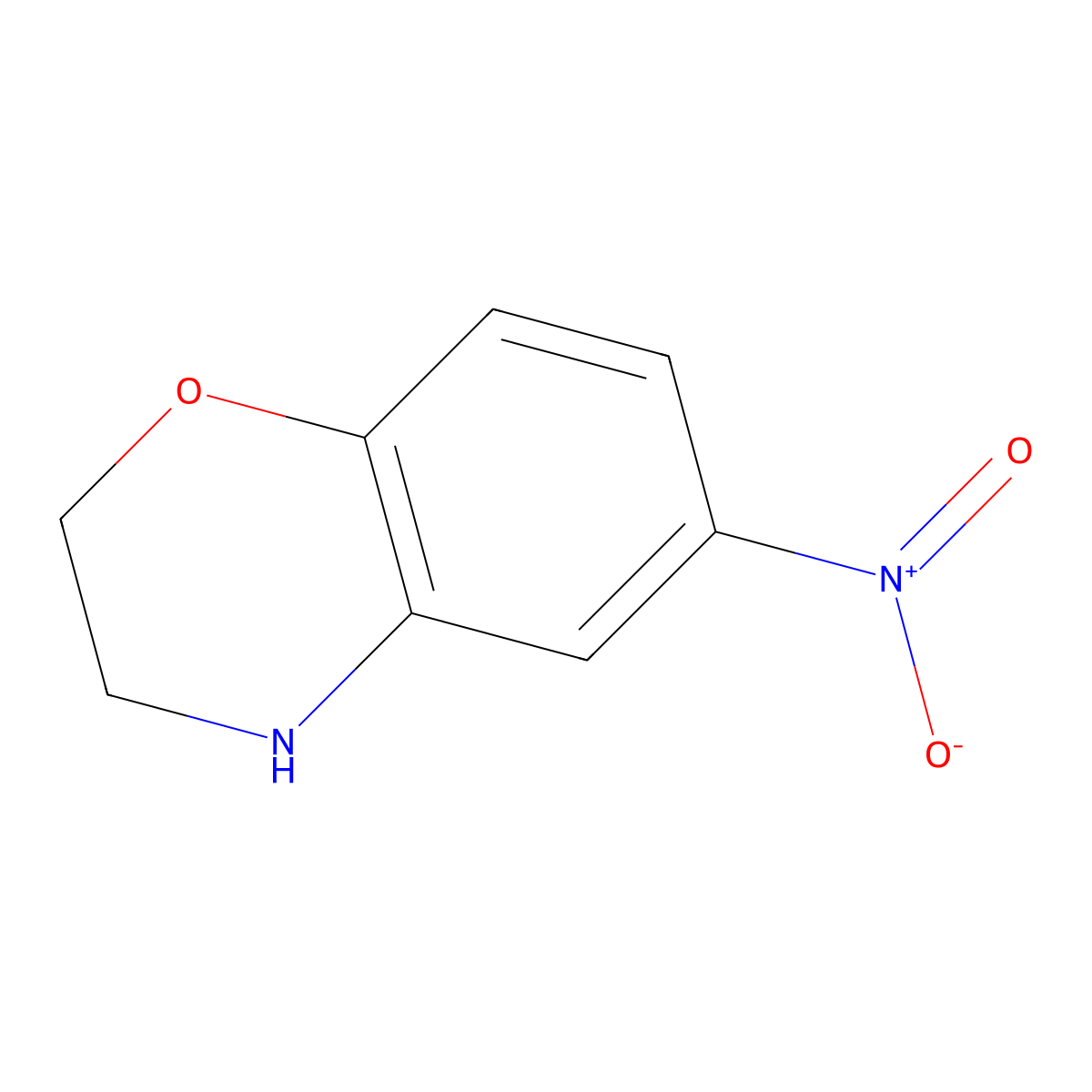 6-nitro-3,4-dihydro-2H-1,4-benzoxazine molecular structure, CAS 28226-22-4