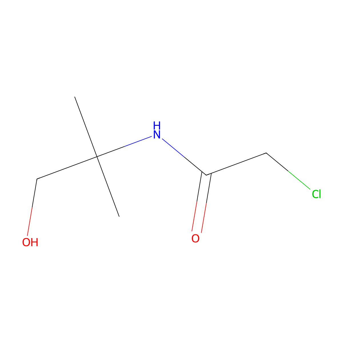 2-chloro-N-(1-hydroxy-2-methylpropan-2-yl)acetamide molecular structure, CAS 28228-40-2