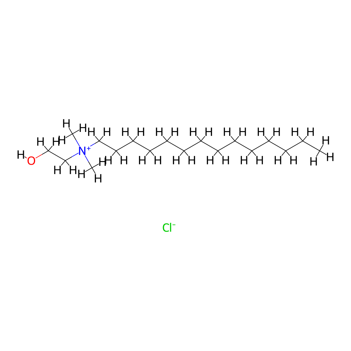 N-(2-Hydroxyethyl)-N,N-dimethyl-1-tetradecanaminium chloride molecular structure, CAS 28228-59-3