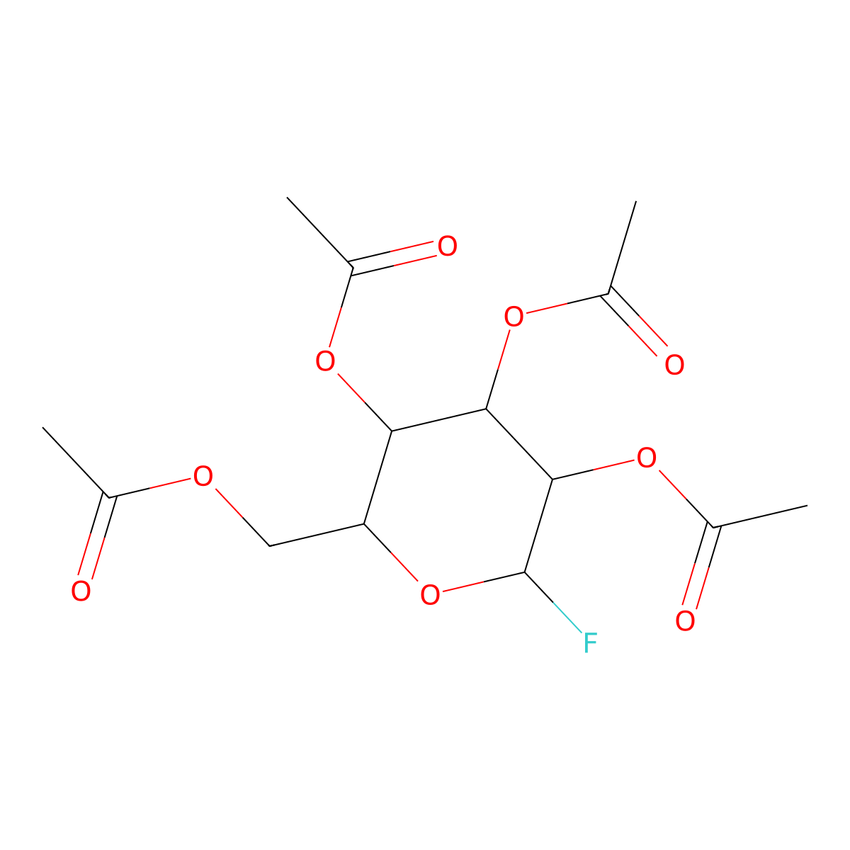 beta-D-Glucopyranosyl fluoride tetraacetate molecular structure, CAS 2823-46-3