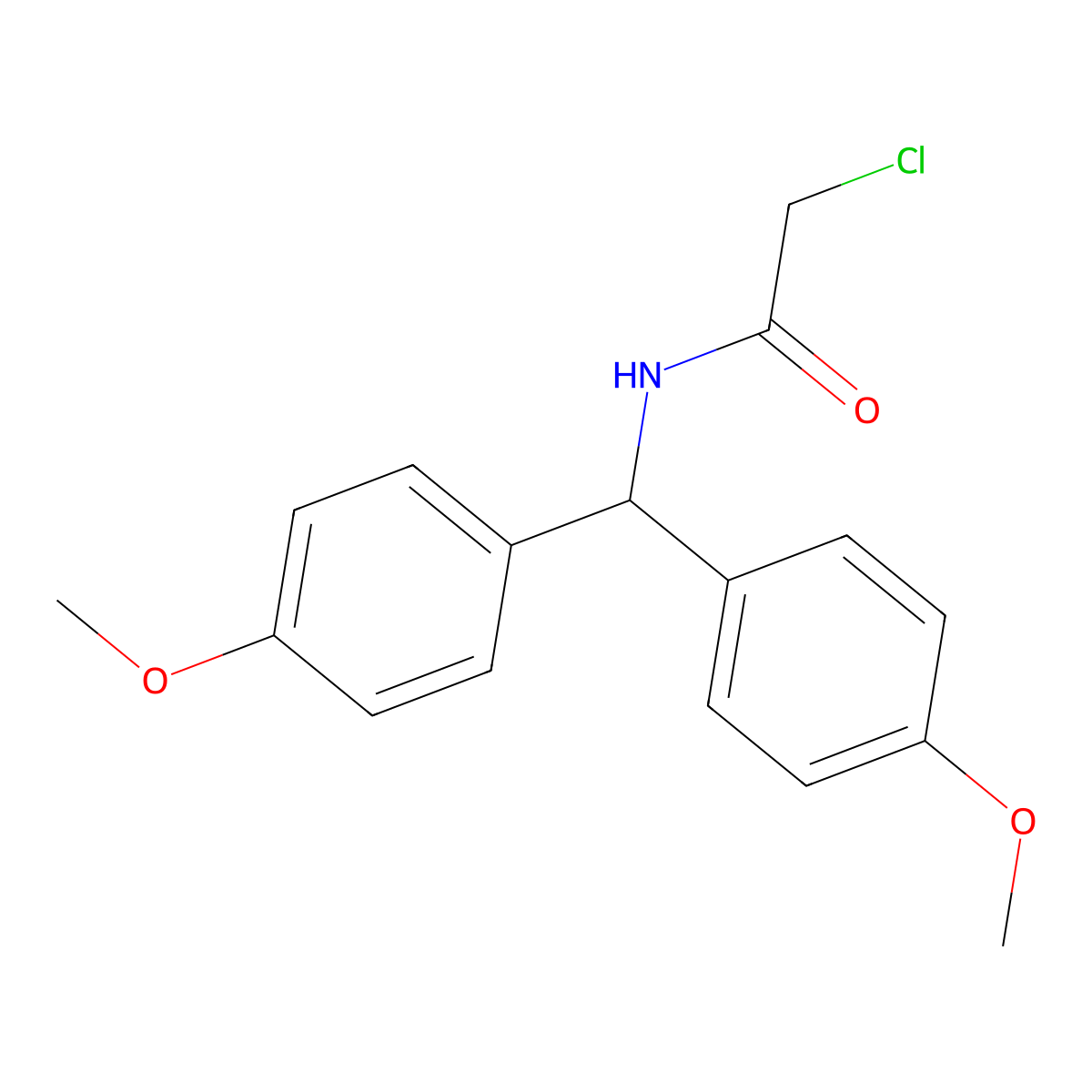 N-[bis(4-methoxyphenyl)methyl]-2-chloroacetamide molecular structure, CAS 28230-40-2