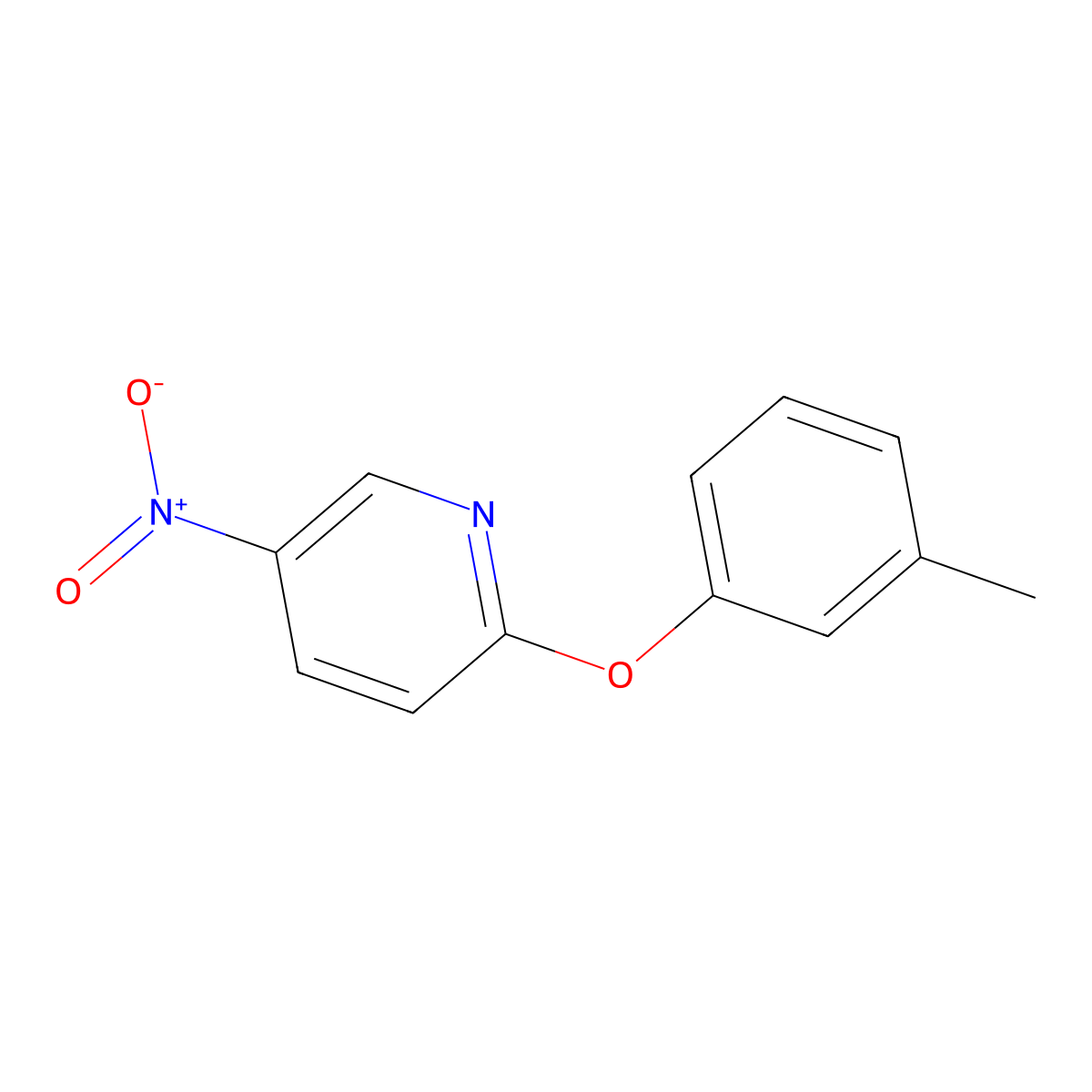 5-Nitro-2-(m-tolyloxy)pyridine molecular structure, CAS 28232-33-9
