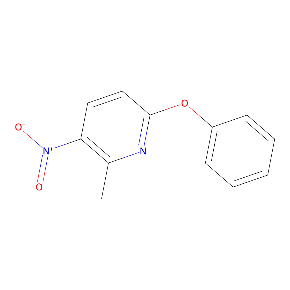 2-Methyl-3-nitro-6-phenoxypyridine molecular structure, CAS 28232-35-1