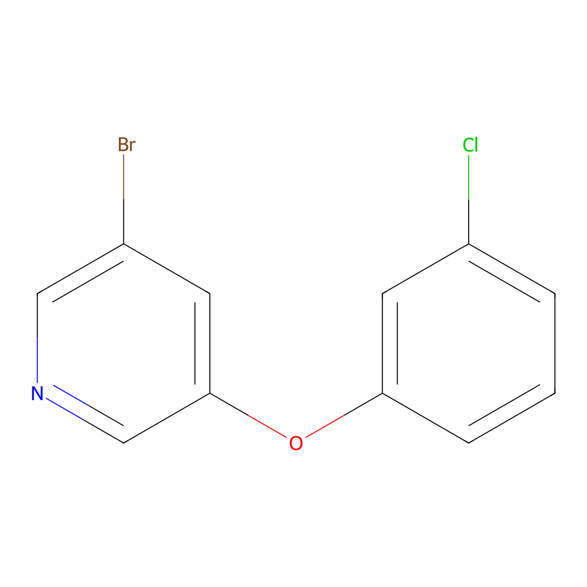 3-Bromo-5-(3-chlorophenoxy)pyridine molecular structure, CAS 28232-65-7