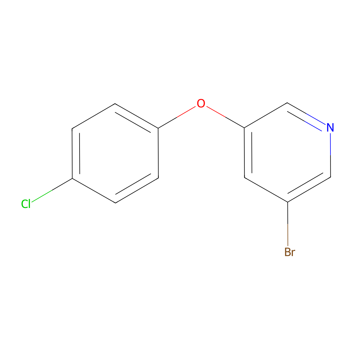 3-Bromo-5-(4-chlorophenoxy)pyridine molecular structure, CAS 28232-66-8