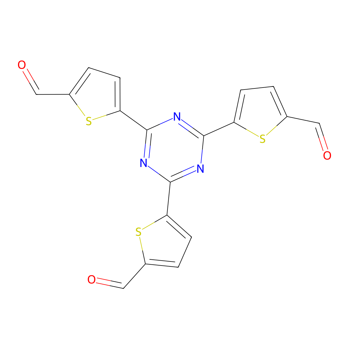 5,5',5''-(1,3,5-Triazine-2,4,6-triyl)tris(thiophene-2-carbaldehyde) molecular structure, CAS 2823345-78-2