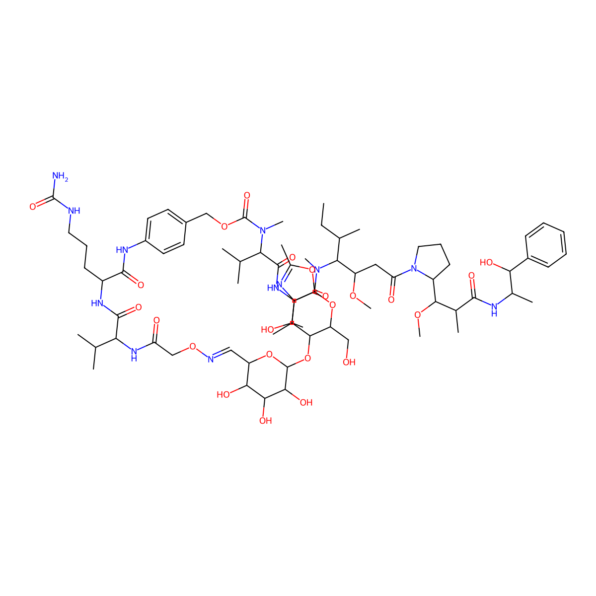 LacNAc-VC-PAB-MMAE molecular structure, CAS 2823367-88-8