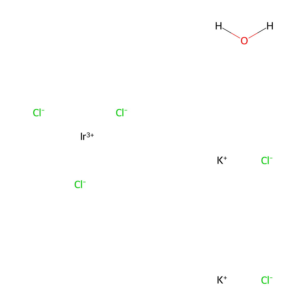 Iridate(2-), aquapentachloro-, potassium (1:2), (OC-6-21)- molecular structure, CAS 28235-15-6