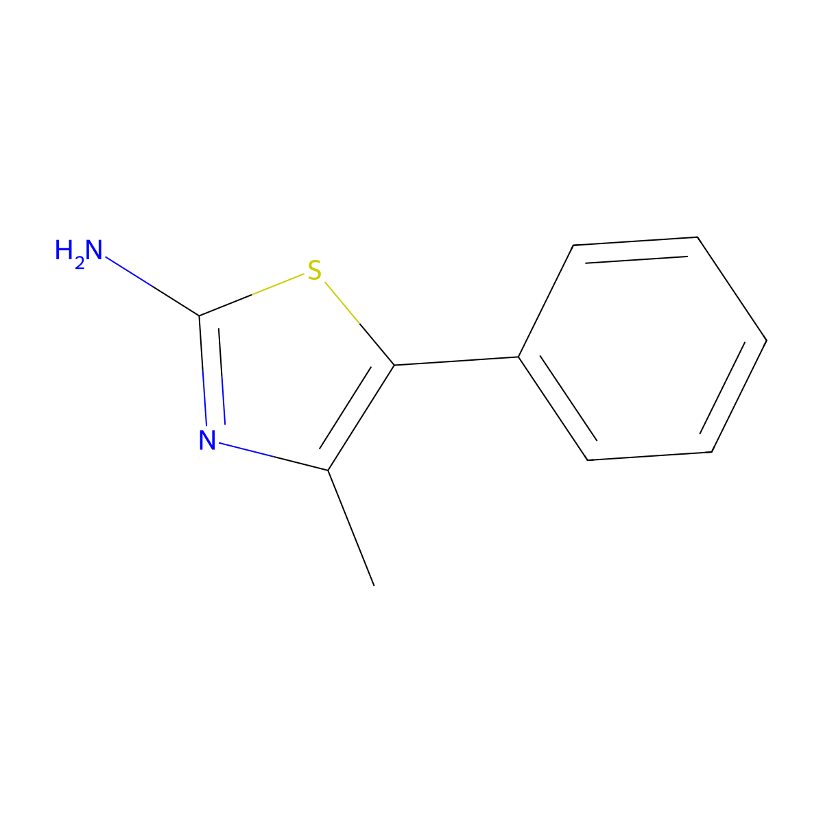 4-Methyl-5-phenyl-thiazol-2-ylamine molecular structure, CAS 28241-62-5