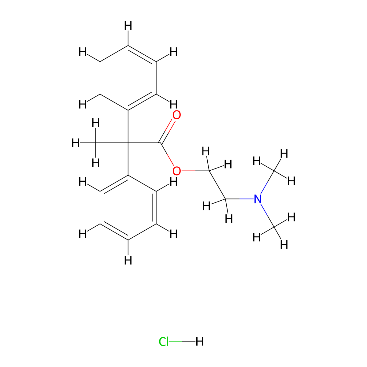 2-(Dimethylamino)ethyl 2,2-diphenylpropanoate;hydrochloride molecular structure, CAS 28242-08-2