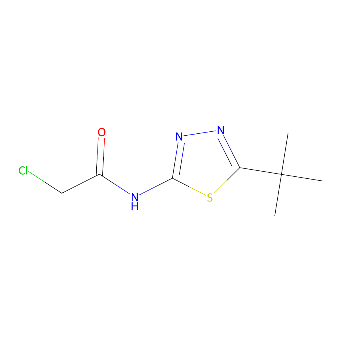 N-(5-tert-butyl-1,3,4-thiadiazol-2-yl)-2-chloroacetamide molecular structure, CAS 28242-68-4