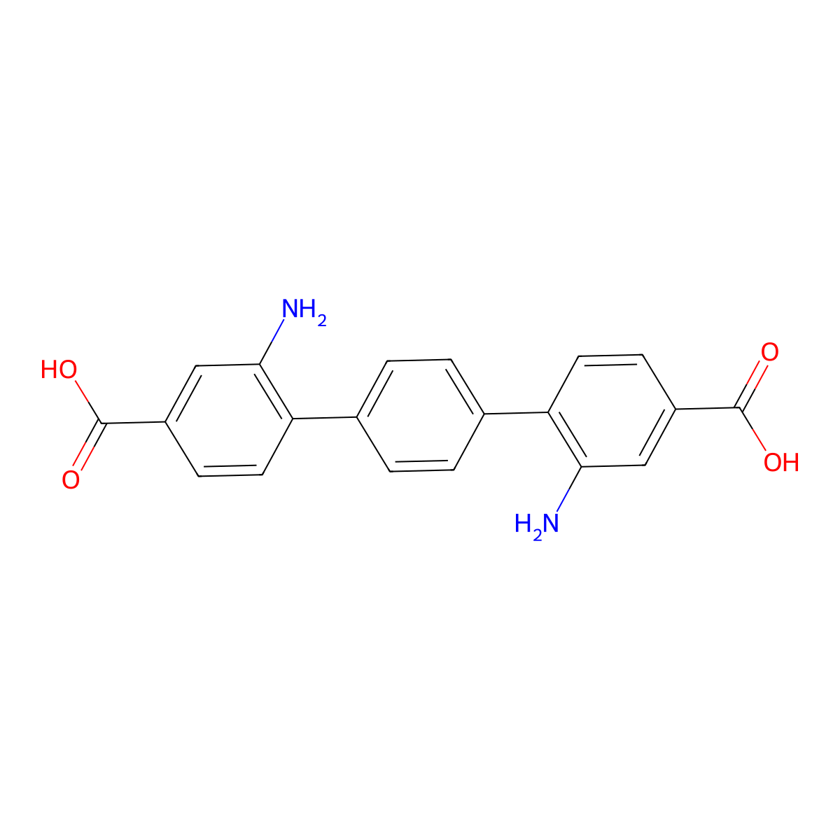 2,2''-Diamino-[1,1':4',1''-terphenyl]-4,4''-dicarboxylic acid molecular structure, CAS 2824235-49-4
