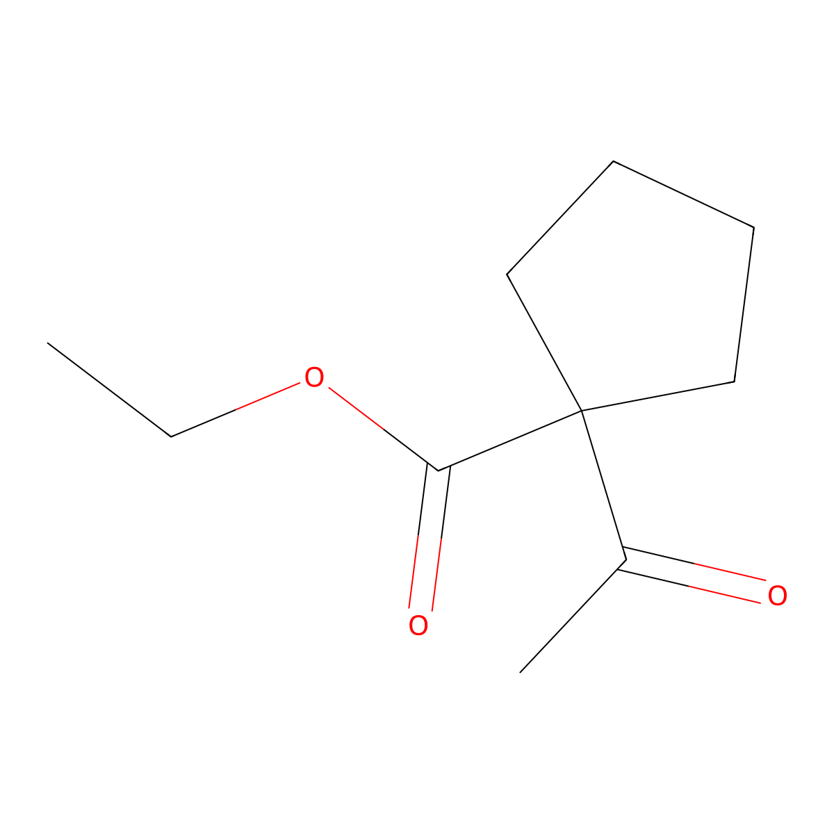 Ethyl 1-acetylcyclopentane-1-carboxylate molecular structure, CAS 28247-15-6